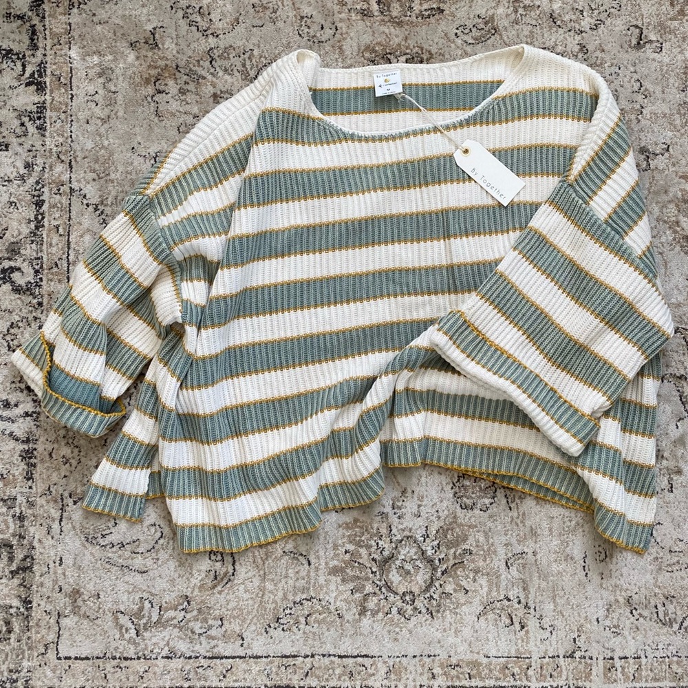 Cream and mint oversized sweater